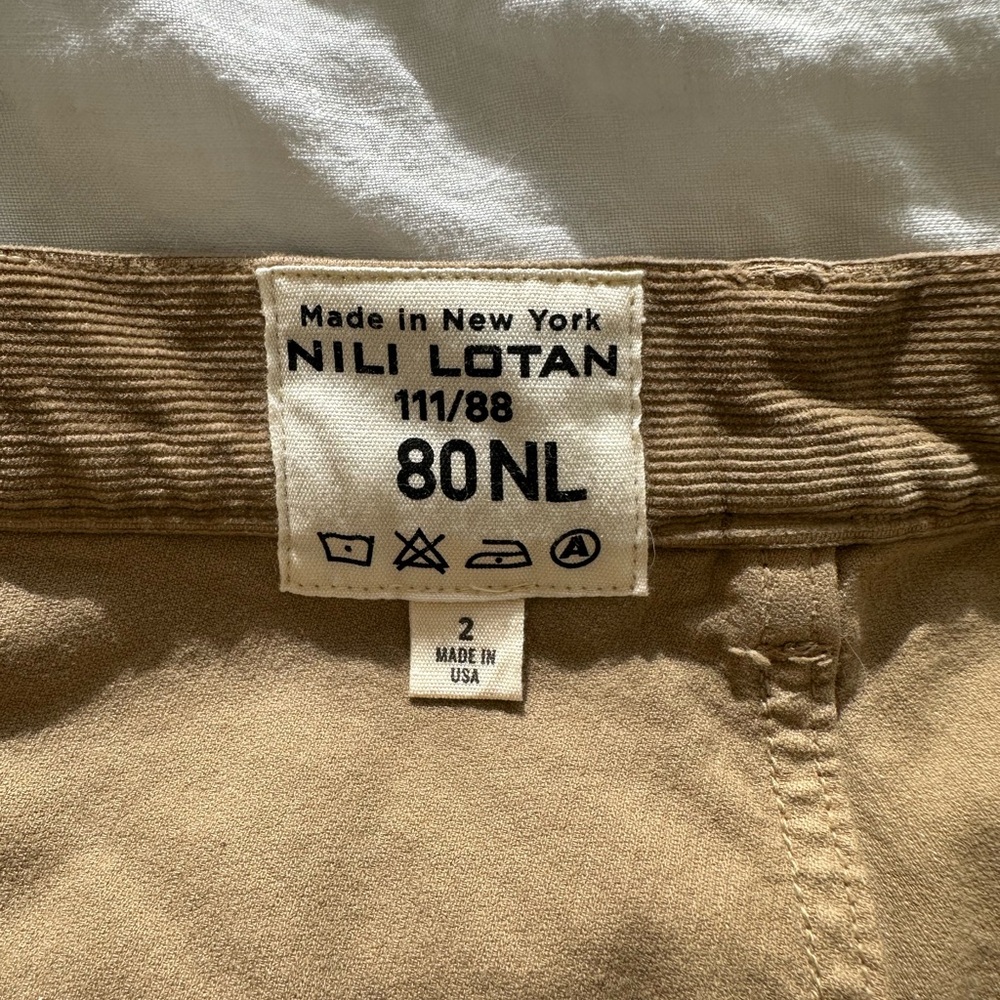 Nili Lotan Corduroy Pants in Khaki/Light Brown. Size 2. - Picture 7 of 8